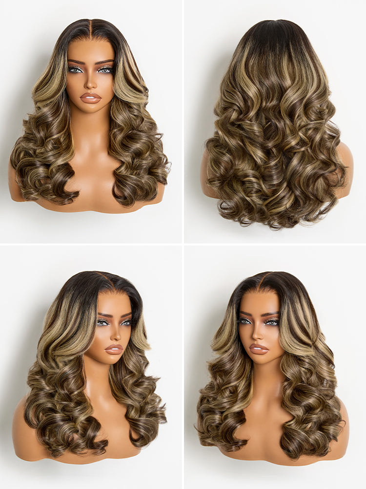 Melted Hair All-Day Comfort Wig 180% Density Loose Wave Sun-Kissed Blonde Highlight Glueless 7x6 Closure HD Lace Wig Pre-Cut Lace