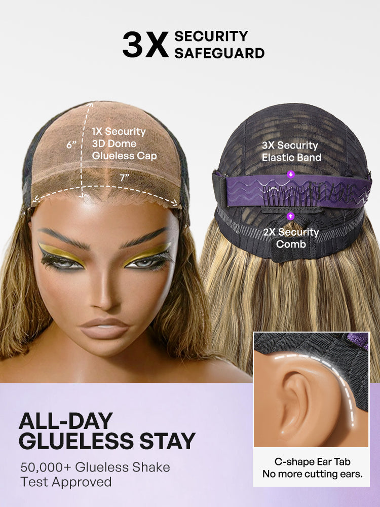 Melted Hair All-Day Comfort Wig 180% Density Loose Wave Sun-Kissed Blonde Highlight Glueless 7x6 Closure HD Lace Wig Pre-Cut Lace