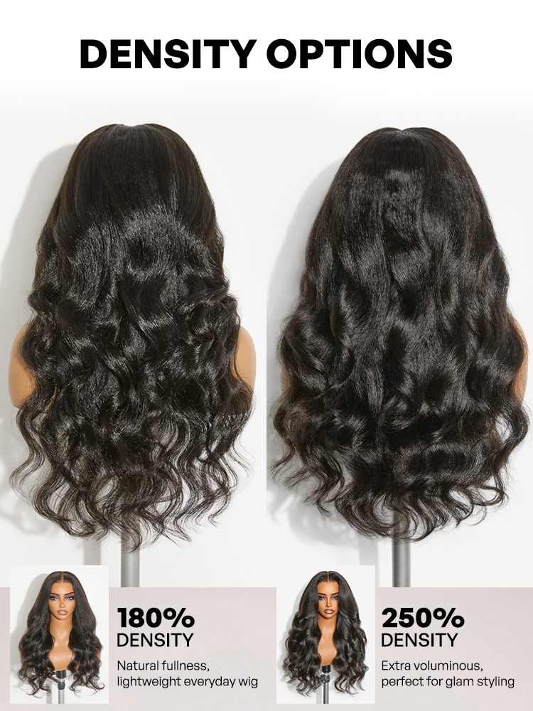Melted Hair All-Day Comfort Wig 180% / 250% Density Kinky Body Wave / Layered Light Kinky Straight PartingMax Glueless 7x6 Closure HD Lace Wig Pre-Cut Lace