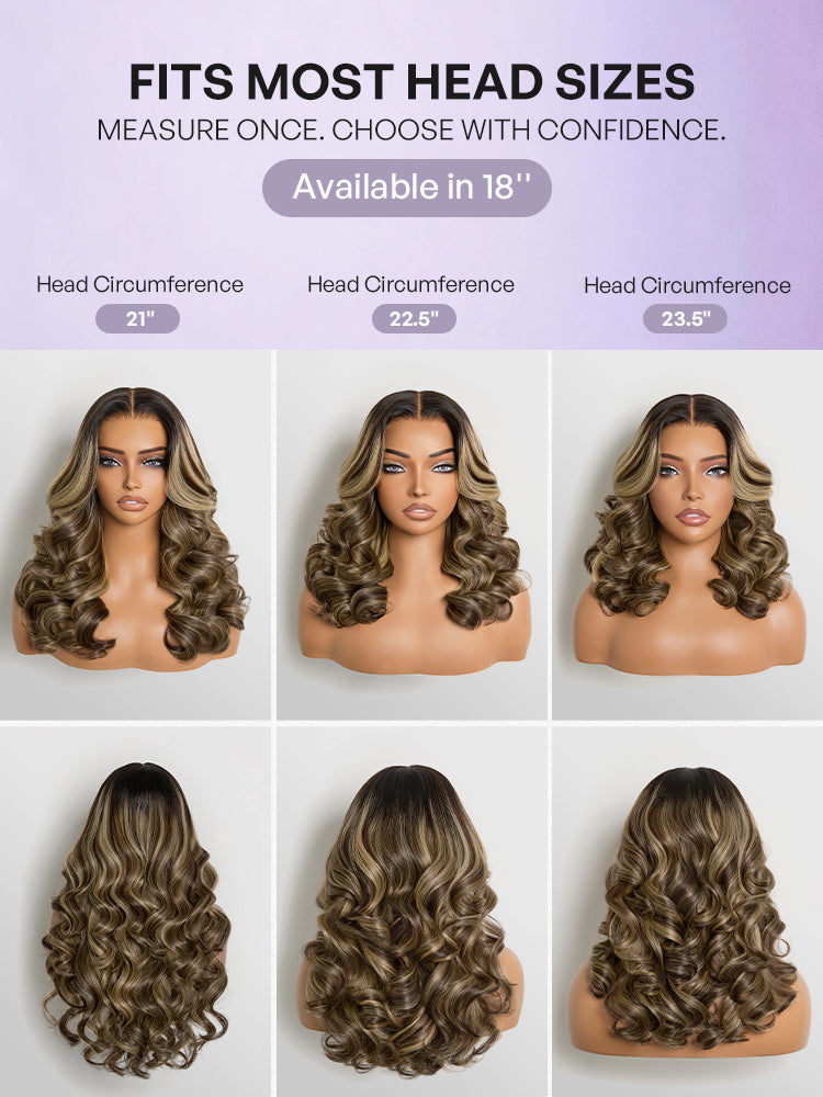 Melted Hair All-Day Comfort Wig 180% Density Loose Wave Sun-Kissed Blonde Highlight Glueless 7x6 Closure HD Lace Wig Pre-Cut Lace
