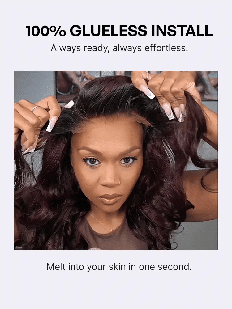 Melted Hair All-Day Comfort Wig 180% Density Rich Dark Plum Loose Body Wave PartingMax Glueless 7x6 Closure HD Lace Wig Pre-Cut Lace
