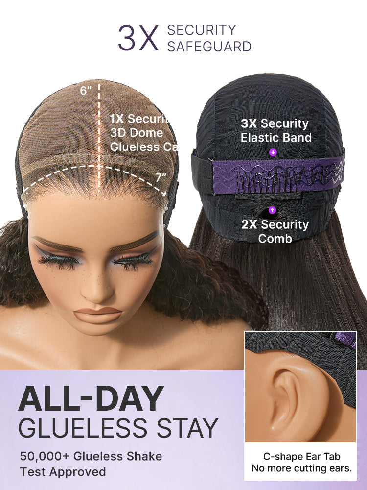 Melted Hair All-Day Comfort 250% Density Glueless 7x6 Closure HD Lace Loose Body Wave Short Wig Pre-Cut Lace