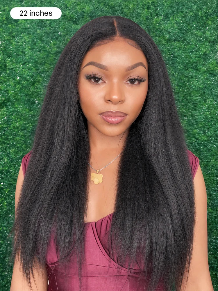 Melted Hair All-Day Comfort™ Wig 4C Kinky Edges Kinky Straight Glueless 7x6 Closure HD Lace Human Hair Wig Pre-Cut Lace