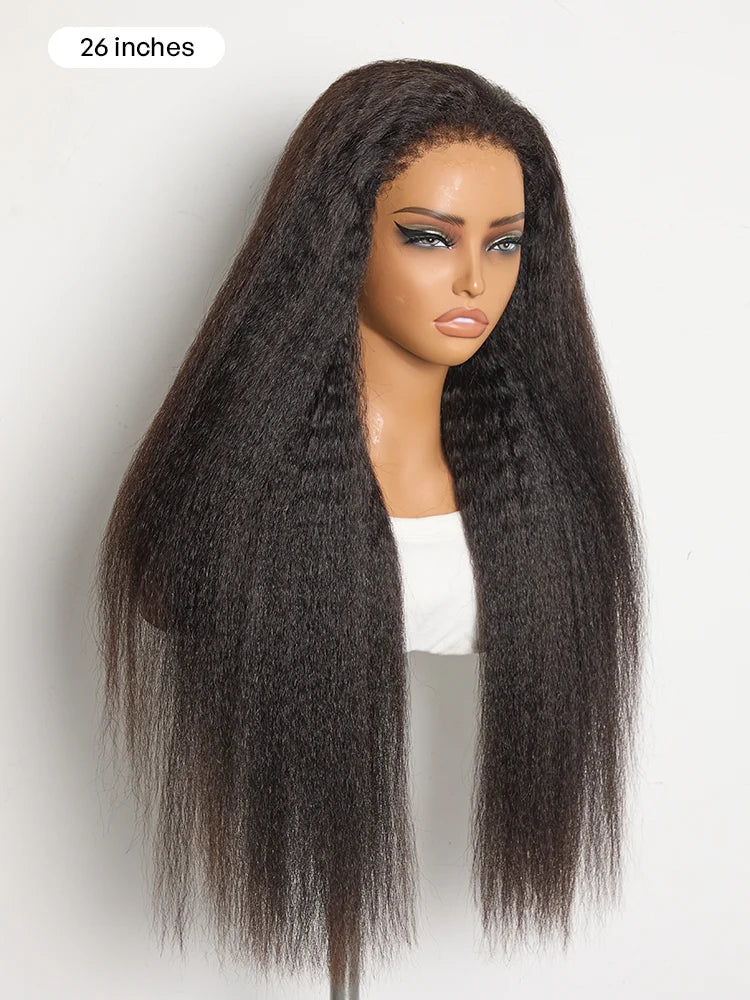 Melted Hair All-Day Comfort™ Wig 4C Kinky Edges Kinky Straight Glueless 7x6 Closure HD Lace Human Hair Wig Pre-Cut Lace