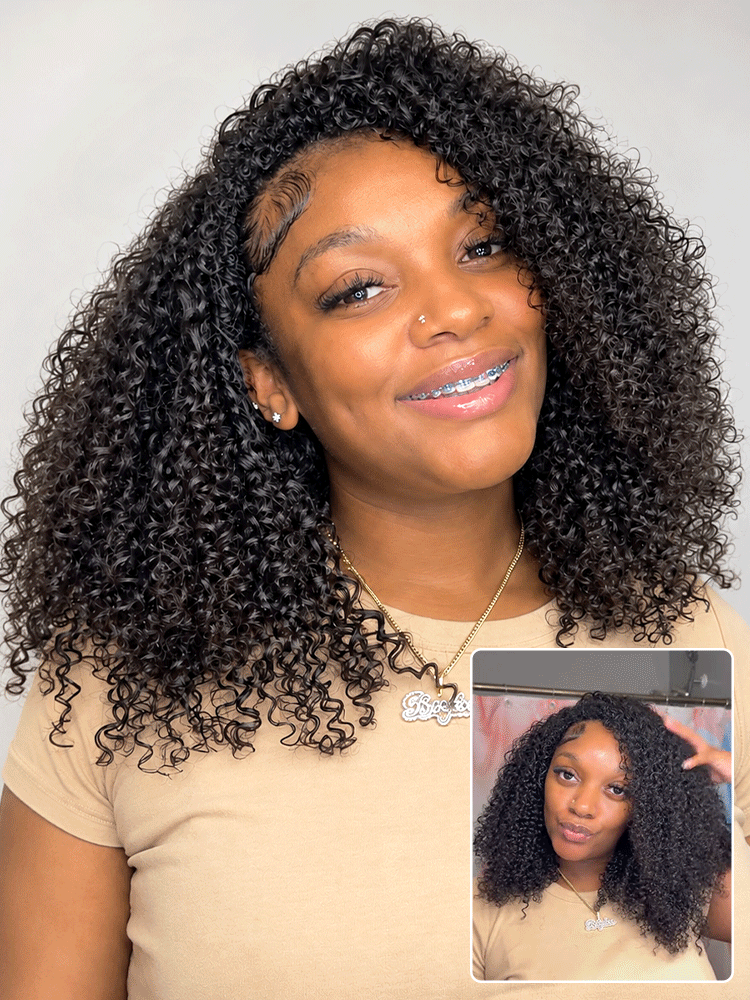 Melted Hair Too Easy Texture™ 3-In-1 Half Wig 180% Density Kinky Curly Glueless Flexi-Fit Drawstring Wig