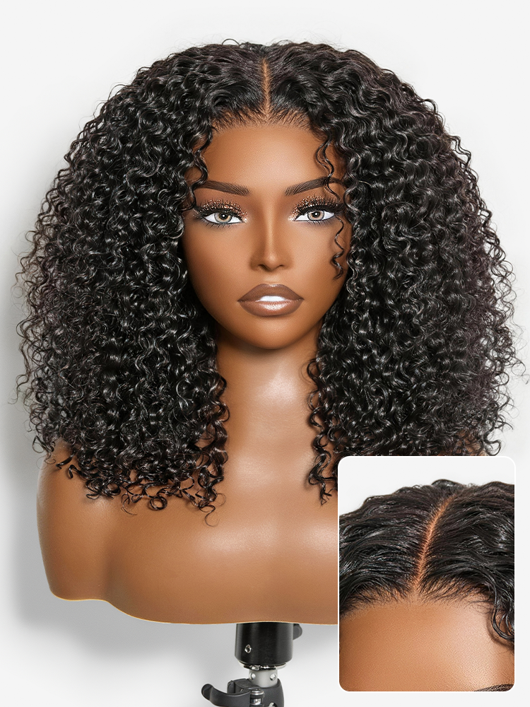 Beginner Friendly 200% Density Glueless 5x5 Closure Pre-Cut Lace Afro Curly Wig One Size Fits All Cap