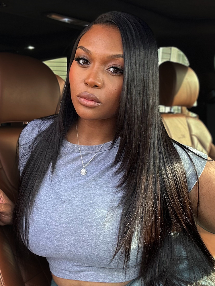 Melted Hair All-Day Comfort™ Wig 180% Density Butterfly Cut Layered Light Yaki Straight Glueless 7x6 Closure HD Lace Human Hair Wig Pre-Cut Lace
