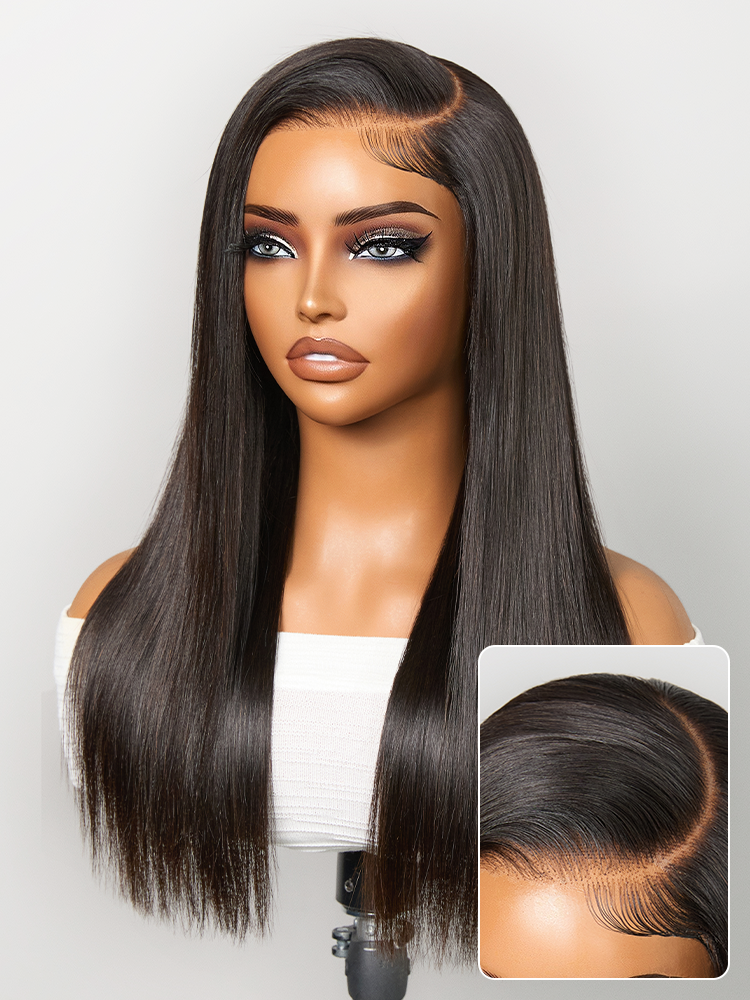 US Only | Melted Hair All-Day Comfort™ Wig 180% / 250% Density Bone Straight with Baby Hair PartingMax Glueless 7x6 Closure HD Lace Wig Pre-Cut Lace