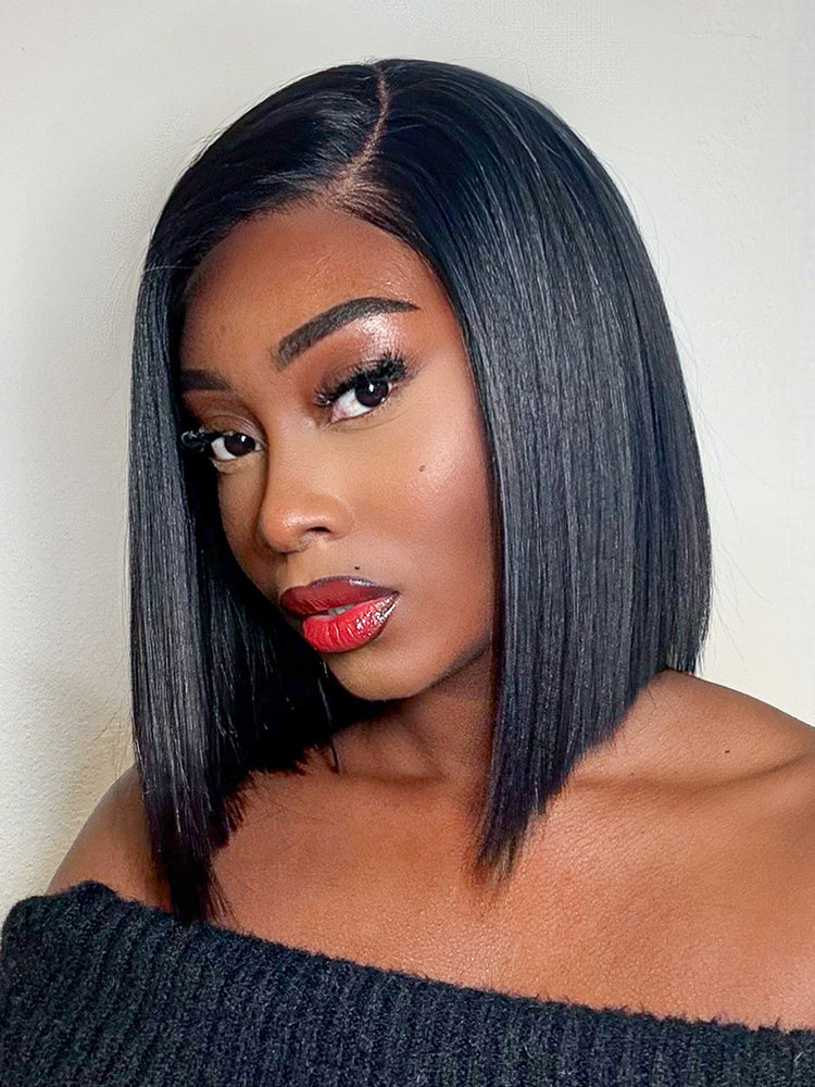 Melted Hair All-Day Comfort™ Wig Blunt Cut Bob Glueless Minimalist HD Lace Short Human Hair Wig Pre-Cut Lace
