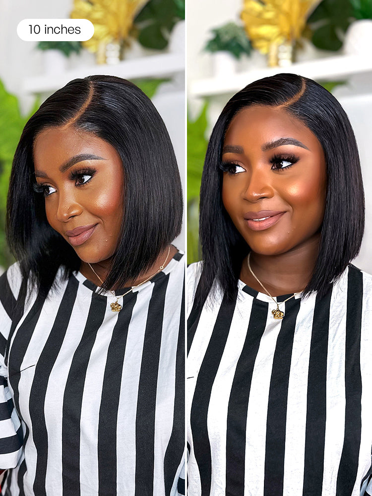 Melted Hair All-Day Comfort™ Wig Blunt Cut Bob Glueless Minimalist HD Lace Short Human Hair Wig Pre-Cut Lace