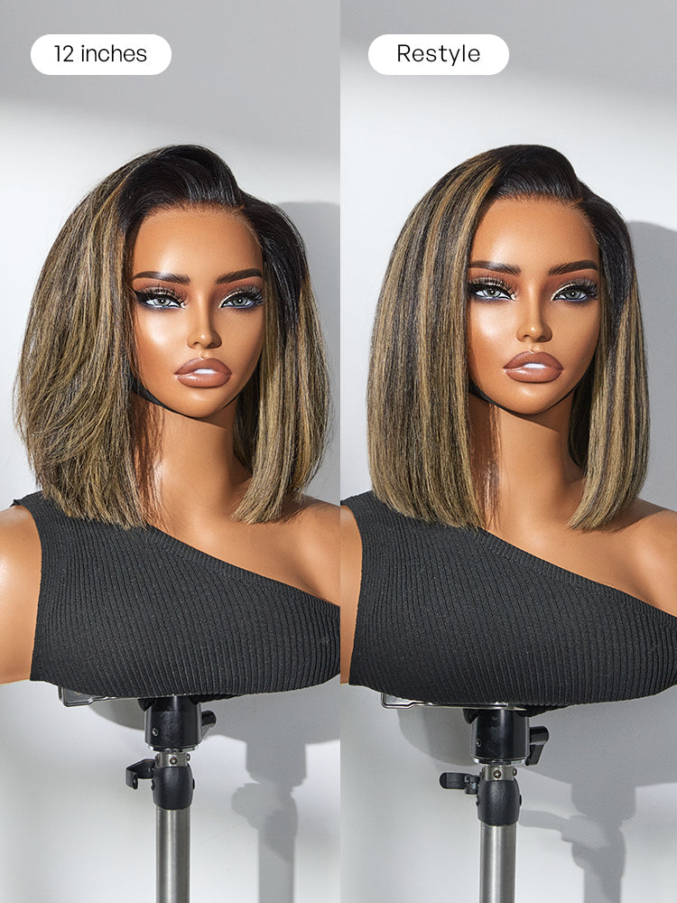 Melted Hair All-Day Comfort™ Wig Blunt Cut Bob Glueless Minimalist HD Lace Short Human Hair Wig Pre-Cut Lace