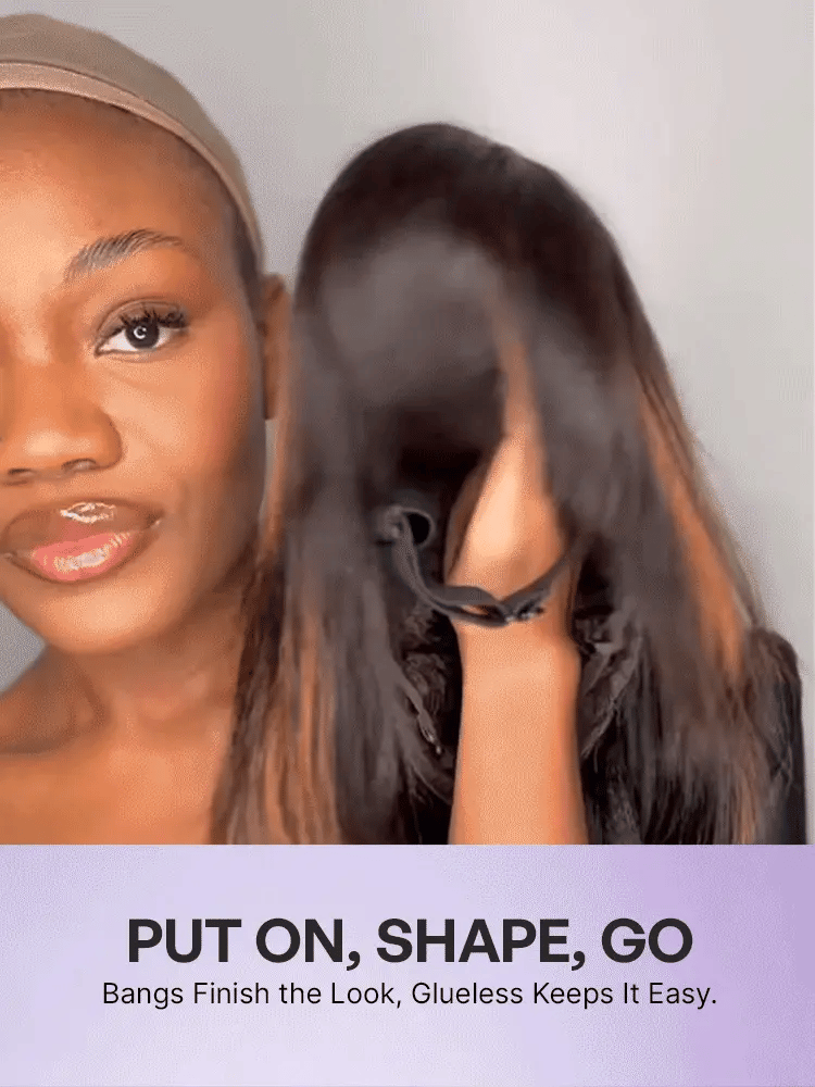Put On and Go Bob Wig Ash Blonde Highlight / Brown Highlight / Natural Black Layered Cut Yaki Straight Minimalist Lace