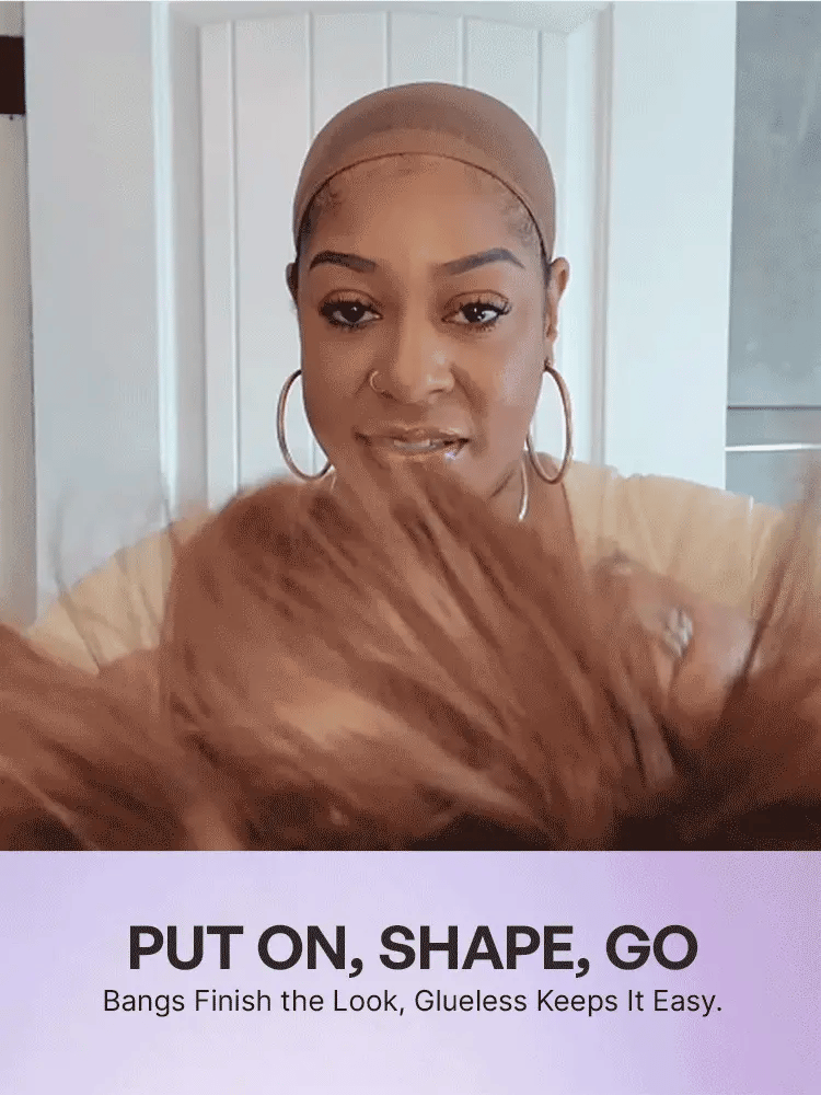 Put On and Go Bob Wig Ash Blonde Highlight / Brown Highlight / Natural Black Layered Cut Yaki Straight Minimalist Lace