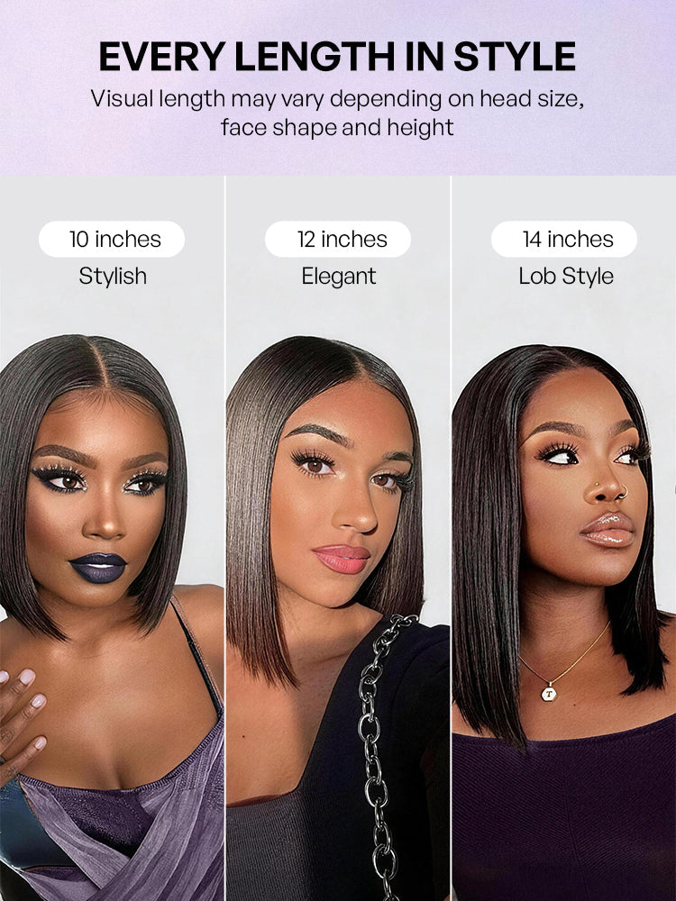 Melted Hair All-Day Comfort™ Wig Blonde Highlight Blunt Cut Bob Glueless Minimalist HD Lace Short Bob Wig Pre-Cut Lace