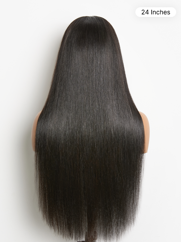Lagos Hairline Over-Plucked M-Shaped Hairline Natural Looking Silky Straight Human Hair 13×4 Lace Frontal Wig Pre-Cut Lace
