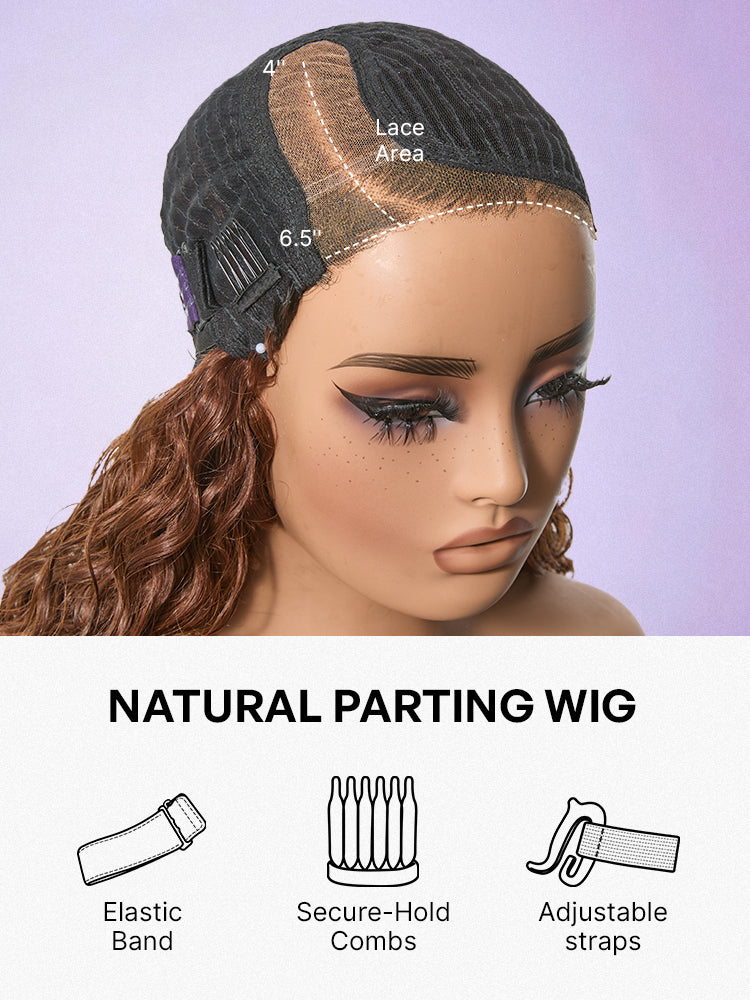Ready to Go Ombre Brown Water Wave Short Curly Bob Wig Glueless Minimalist HD Lace Wig Pre-Cut Lace