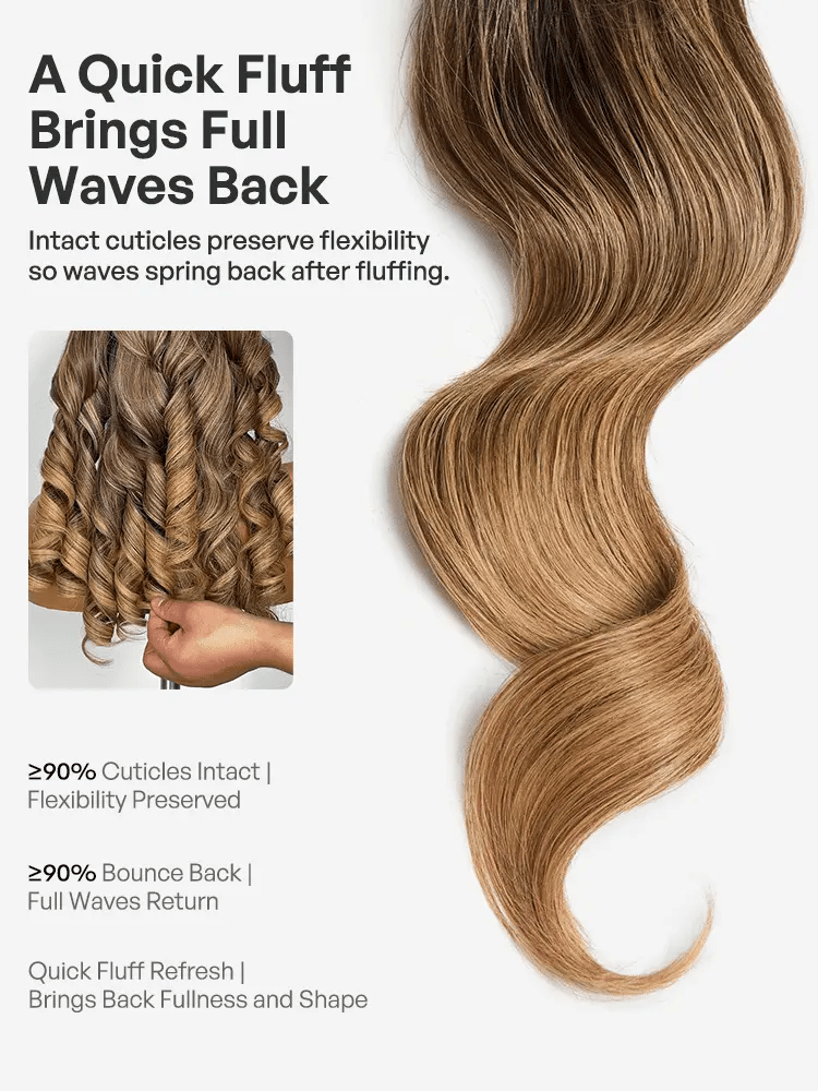 Melted Hair Originalive™ Hair 180% / 250% Density Honey Blonde Highlight Loose Wave Glueless 13x6 HD Lace Front Wig Pre-Cut Lace Flexi-Fit Drawstring Cap