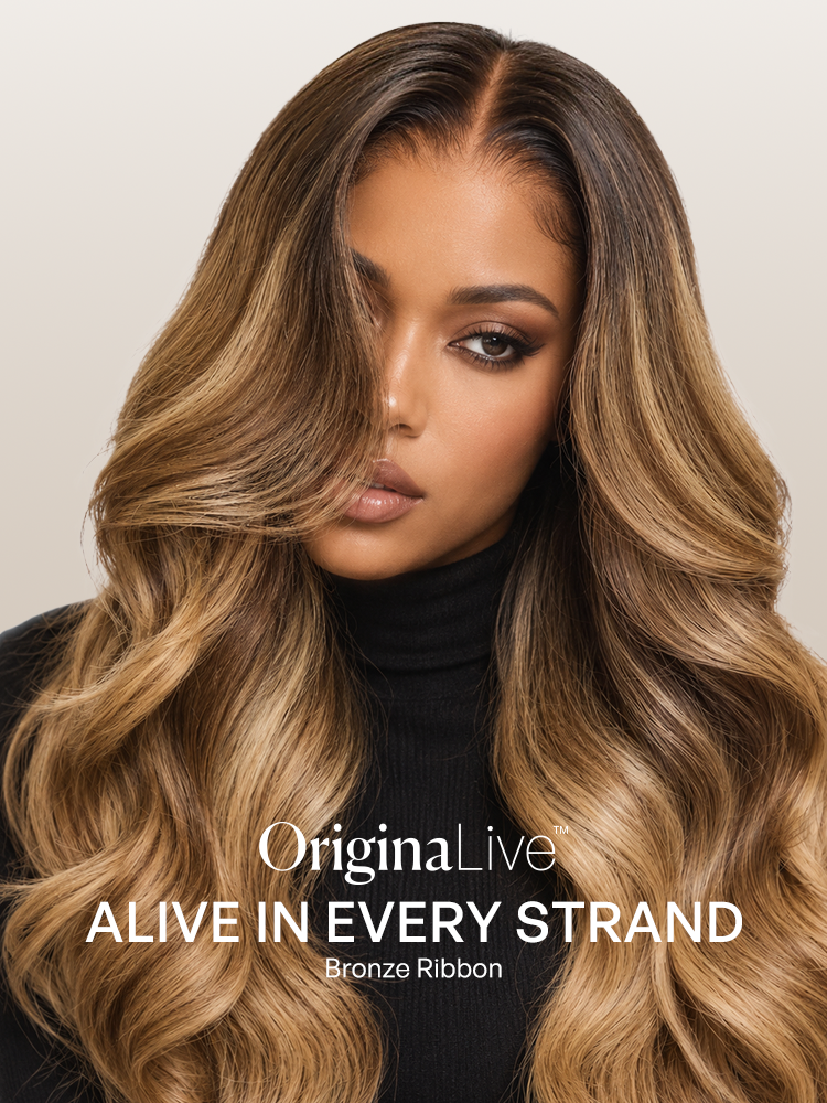 Melted Hair OriginalLive Hair 180% / 250% Density Honey Blonde Highlight Loose Wave Glueless 13x6 HD Lace Front Wig Pre-Cut Lace Flexi-Fit Drawstring Cap-09