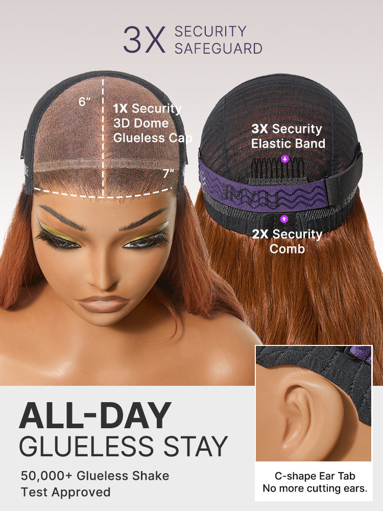 Melted Hair All-Day Comfort Wig 200% Density Ombre Ginger Brown Loose Wave PartingMax Glueless 7×6 Closure HD Lace Wig Pre-Cut Lace