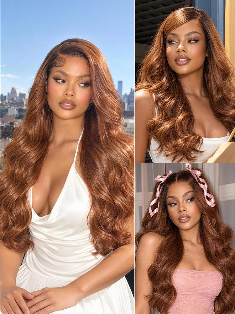Melted Hair All-Day Comfort Wig 200% Density Ombre Ginger Brown Loose Wave PartingMax Glueless 7×6 Closure HD Lace Wig Pre-Cut Lace