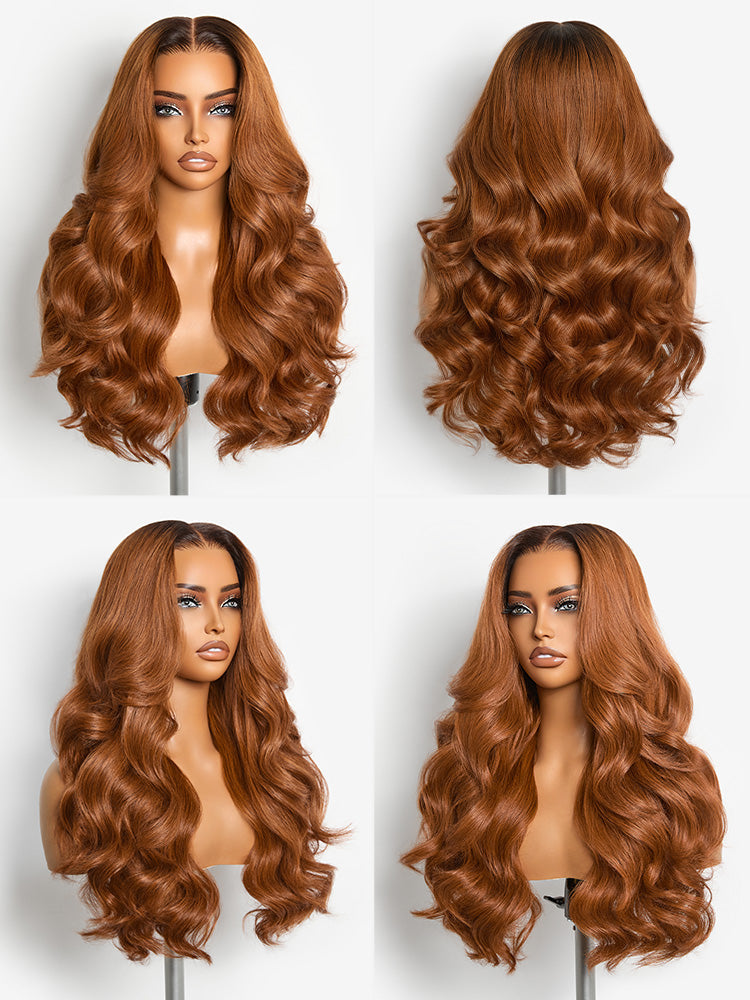 Melted Hair All-Day Comfort Wig 200% Density Ombre Ginger Brown Loose Wave PartingMax Glueless 7×6 Closure HD Lace Wig Pre-Cut Lace
