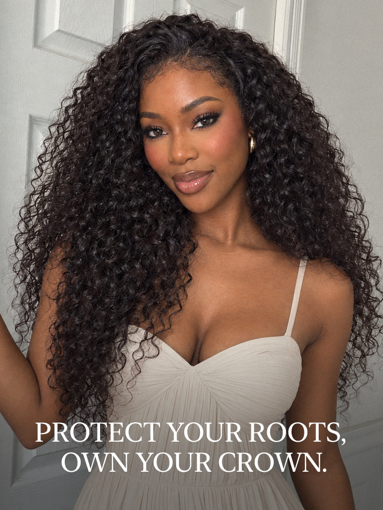 Fluffy & Full 250% Density Water Wave Glueless Half Wig Flexi-Fit Drawstring-21