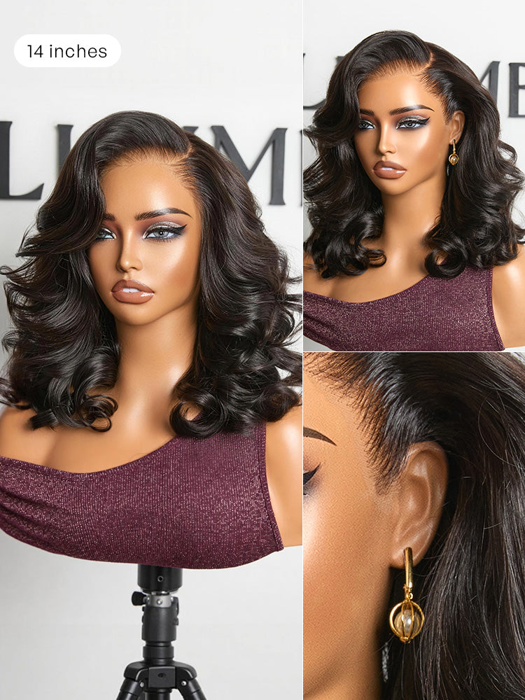 NatureMAX™ 200% Density Ombre Brown / Natural Black Loose Wave Glueless 13x6 HD Lace Front Shoulder Length Wig Pre-Cut Lace Flexi-Fit Drawstring Cap