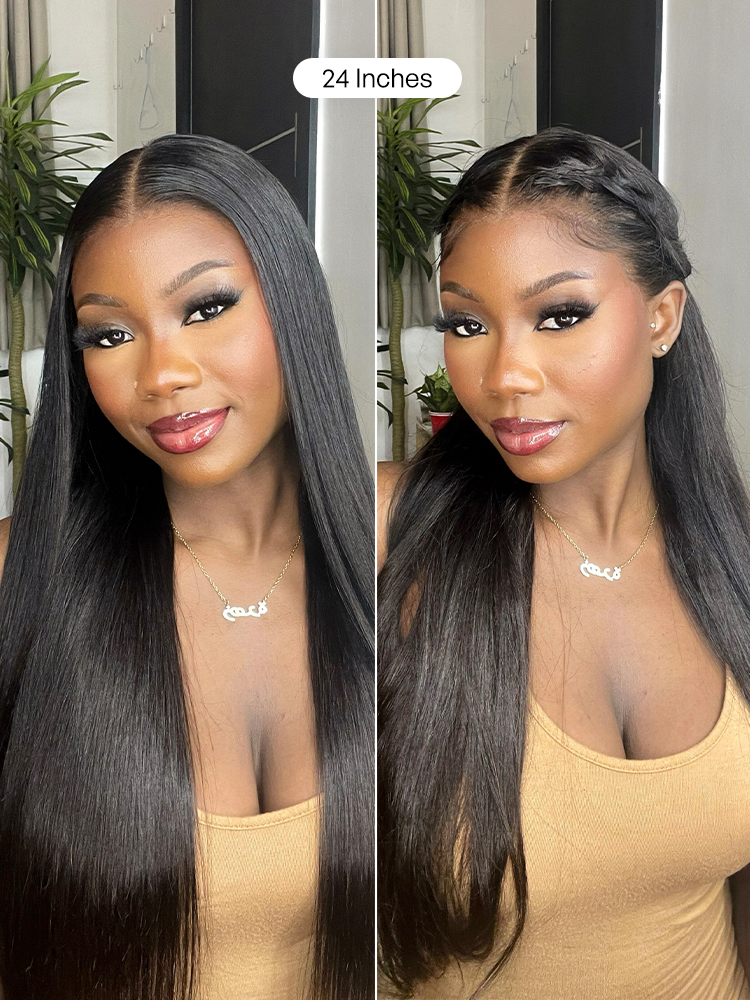 PreMax Wigs - 180% Density Straight Glueless 13x4 Frontal Lace Long Wig Pre-Cut Lace