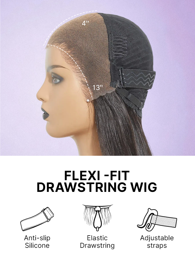 PreMax Wigs - 180% Density Straight Glueless 13x4 Frontal Lace Long Wig Pre-Cut Lace