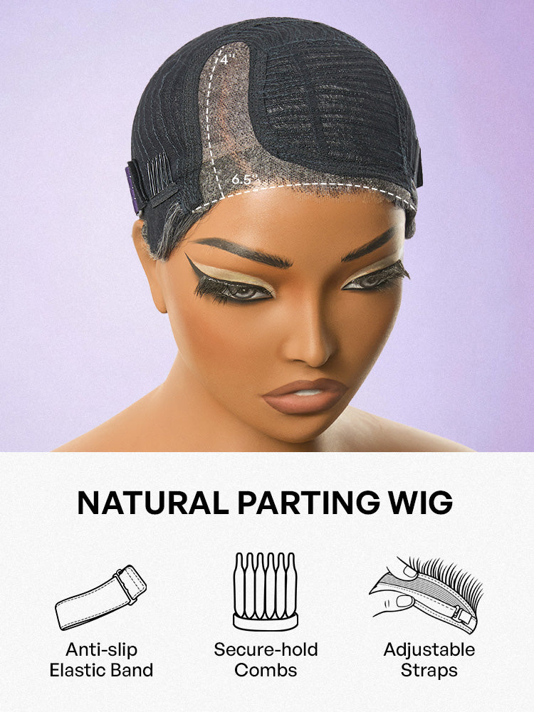 Salt and Pepper Gray Egg Curl Glueless Minimalist HD Lace Pixie Wig Pre-cut Lace