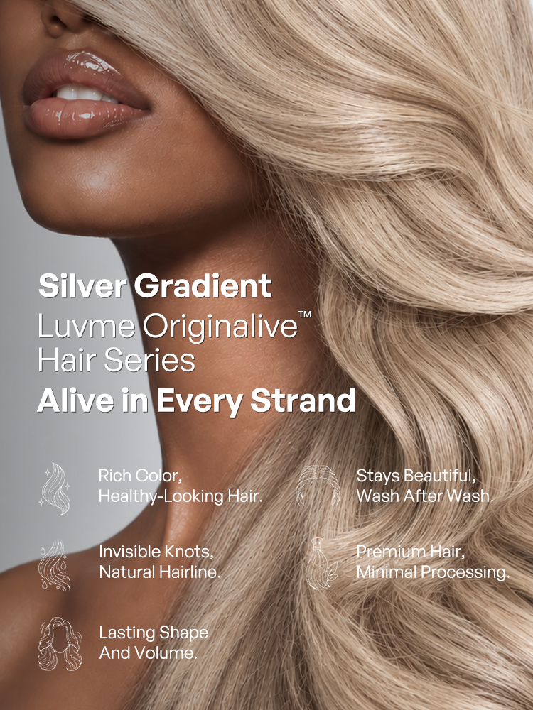 Melted Hair Originalive™ Hair 180% Density Ombre Ash Blonde Loose Wave Glueless 13x6 HD Lace Front Wig Pre-Cut Lace Flexi-Fit Drawstring Cap