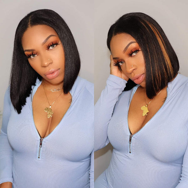 Quick & Easy Affordable U Part Bob Wig 100% Human Hair - US Only