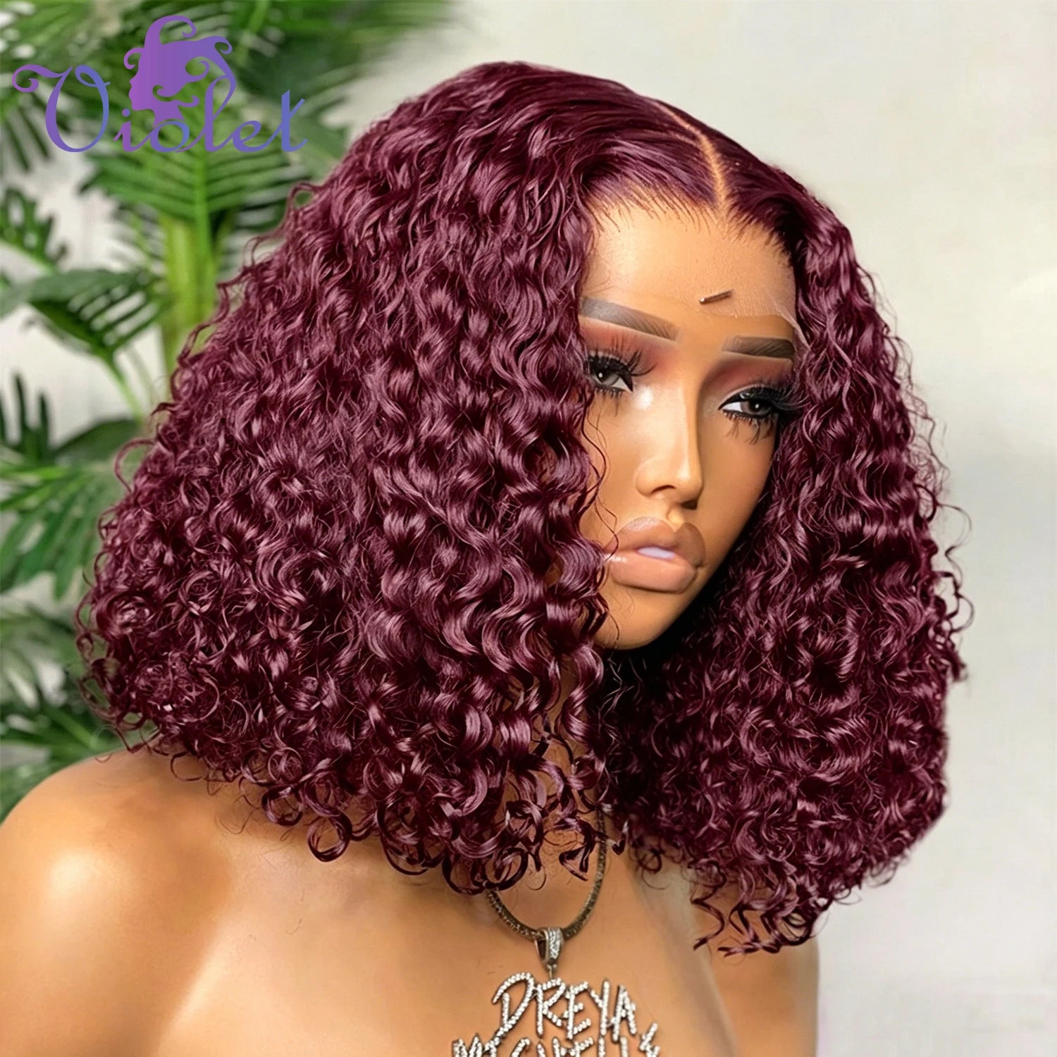 Wear & Go | Burgundy 99J Water Wave Glueless HD Lace 13x4 Frontal Wig by Violet