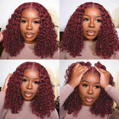 Effortless Waves | Burgundy 99J Water Wave Glueless HD Lace 13x4 Frontal Wig by Pearl Girl