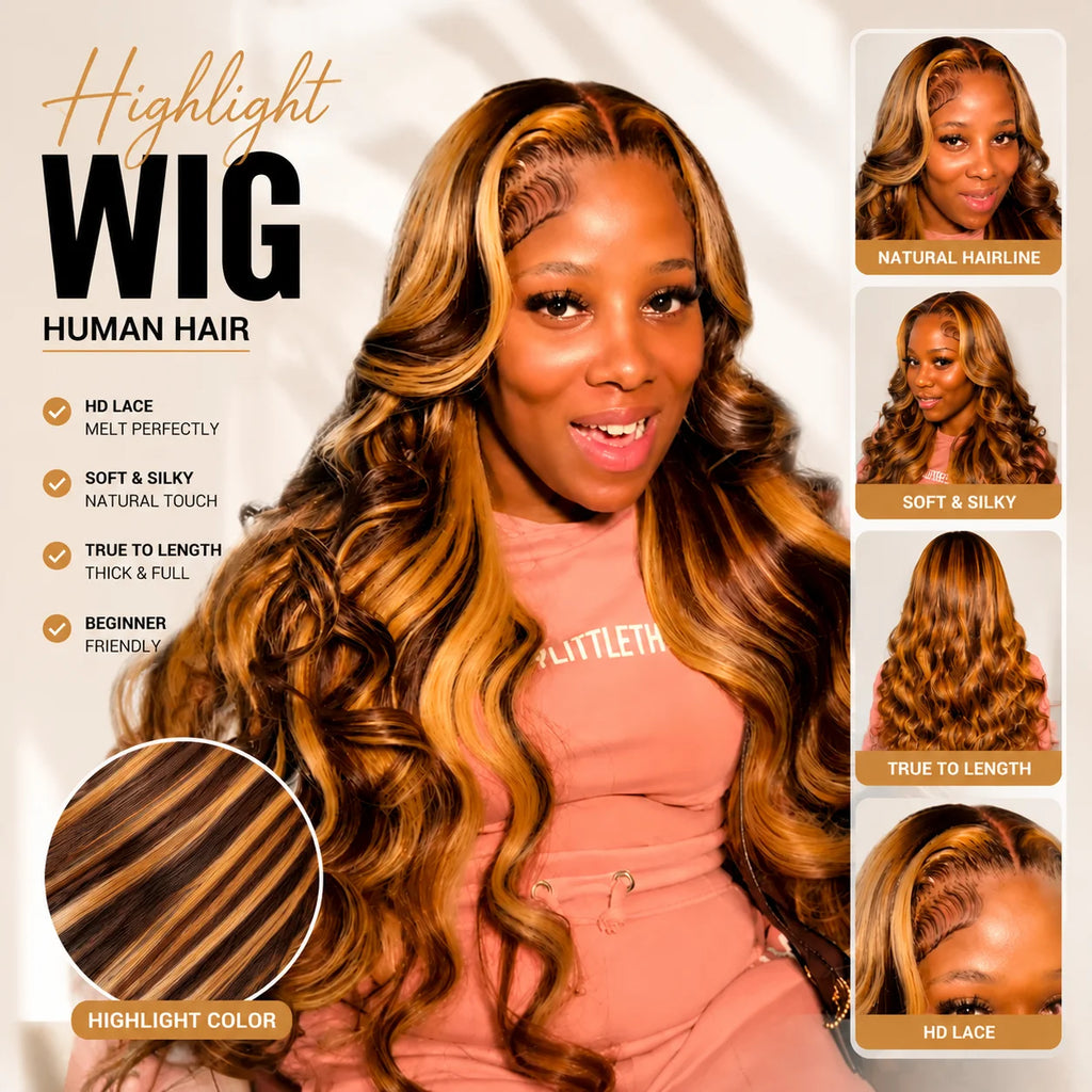 Effortless Glam | Highlight Loose Wave Glueless HD Lace 13x6 Frontal Wig — Best Seller