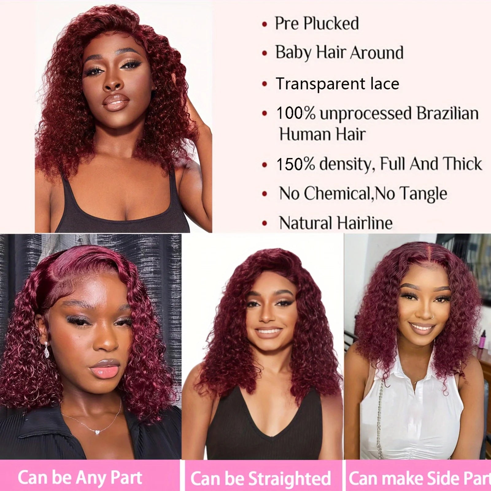 Ready To Wear | Burgundy 99J Deep Wave Glueless HD Lace 13x4 Frontal Wig Pre-Cut
