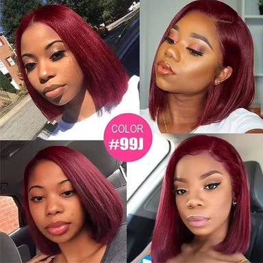 Bold & Beautiful | Burgundy 99J Glueless HD Lace 13x4 Frontal Monna Human Hair Bundles Wig