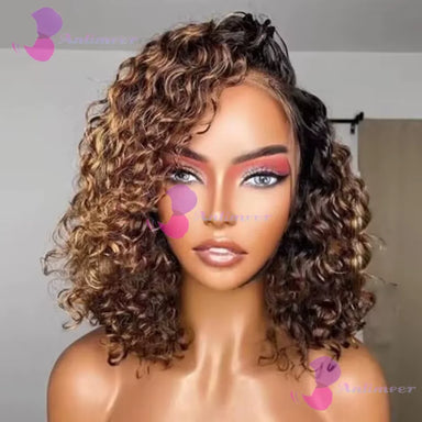 Big Curl Energy | Brown Highlight Kinky Curly Glueless HD Lace 13x6 Frontal Wig