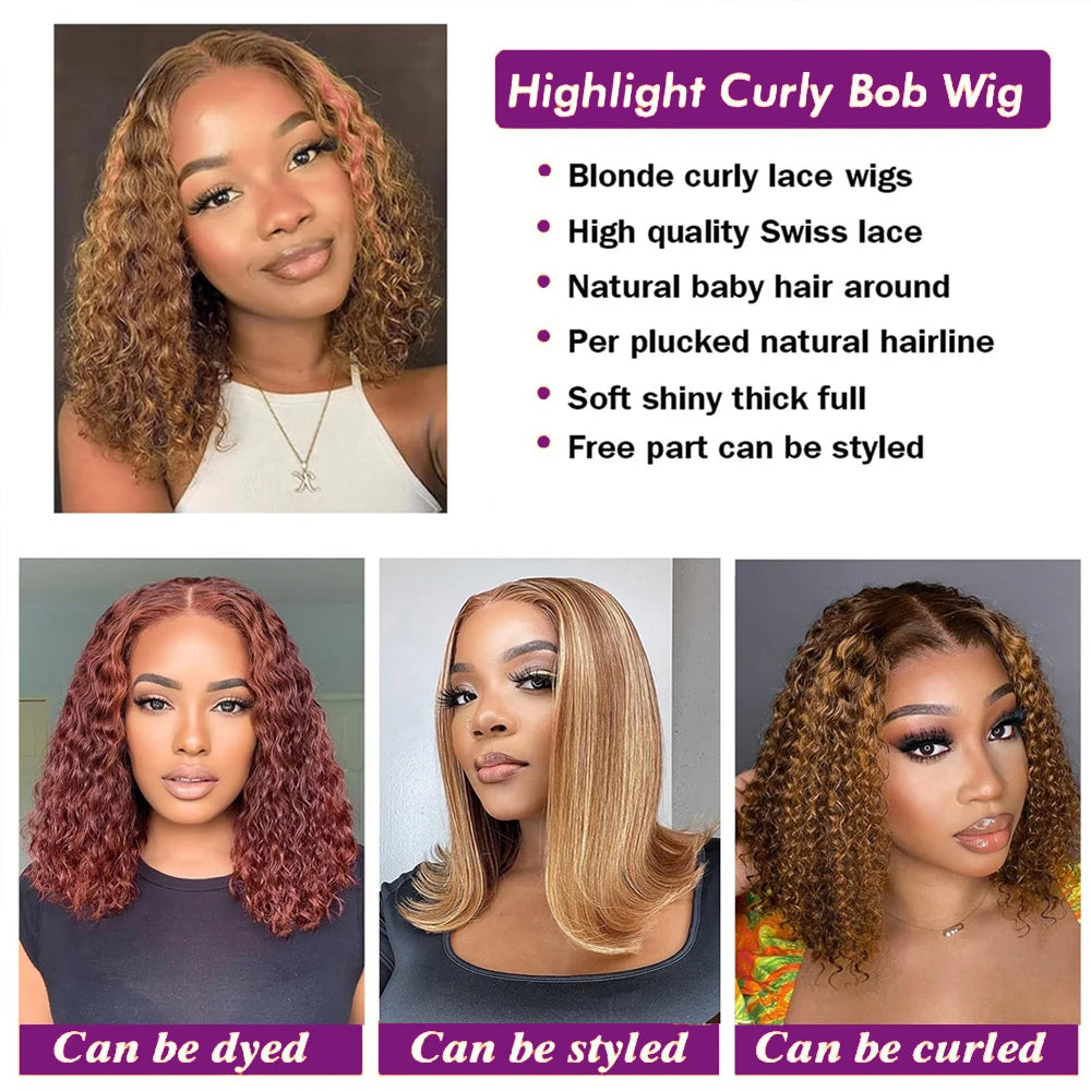 Throw On & Go | Honey Brown Highlight Water Wave Glueless HD Lace 13x4 Frontal Wig