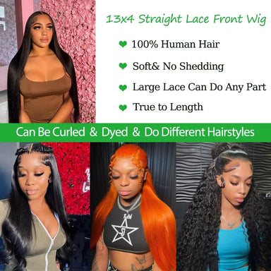 Sleek & Smooth | Straight Glueless HD Lace 13x4 Frontal Wig Pre-Cut