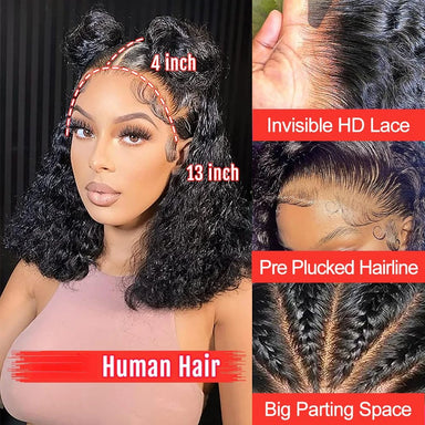 Throw On & Go | 200% Density Deep Wave Glueless HD Lace 13x4 Frontal Wig Pre-Cut