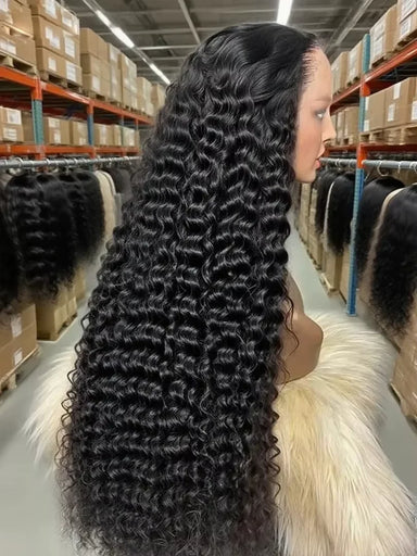 Throw On & Go | 300% Extra Density Deep Wave Glueless HD Lace 13x6 Frontal Wig Pre-Cut