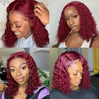 Effortless Waves | Burgundy 99J Water Wave Glueless HD Lace 13x4 Frontal Wig Pre-Cut