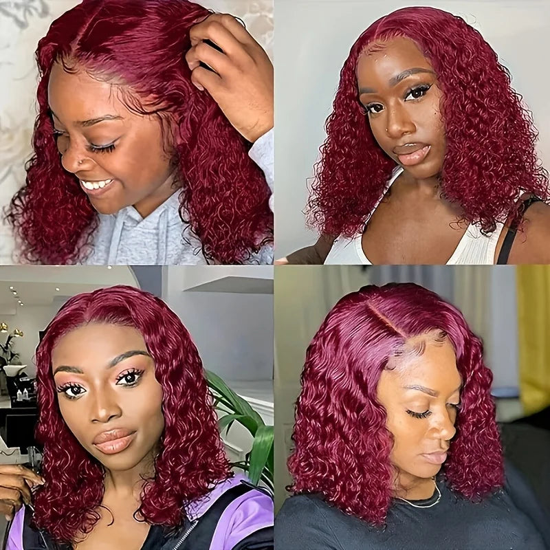 Effortless Waves | Burgundy 99J Water Wave Glueless HD Lace 13x4 Frontal Wig Pre-Cut