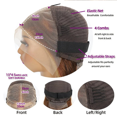 Throw On & Go | Honey Brown Highlight Water Wave Glueless HD Lace 13x4 Frontal Wig