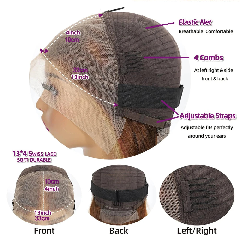 Throw On & Go | Honey Brown Highlight Water Wave Glueless HD Lace 13x4 Frontal Wig