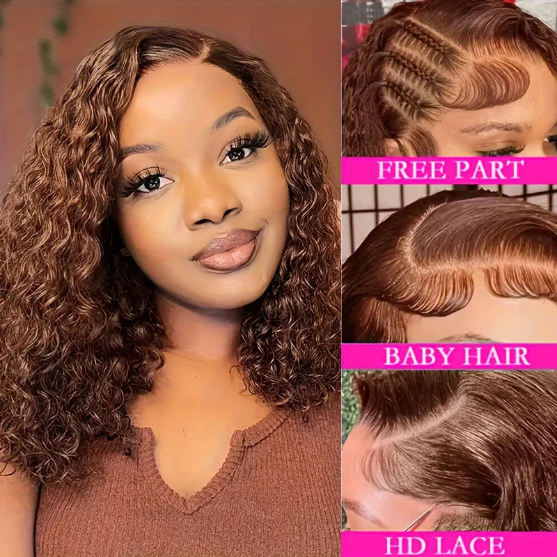 Ready To Wear | Chocolate Brown Deep Wave Glueless HD Lace 13x4 Frontal Wig