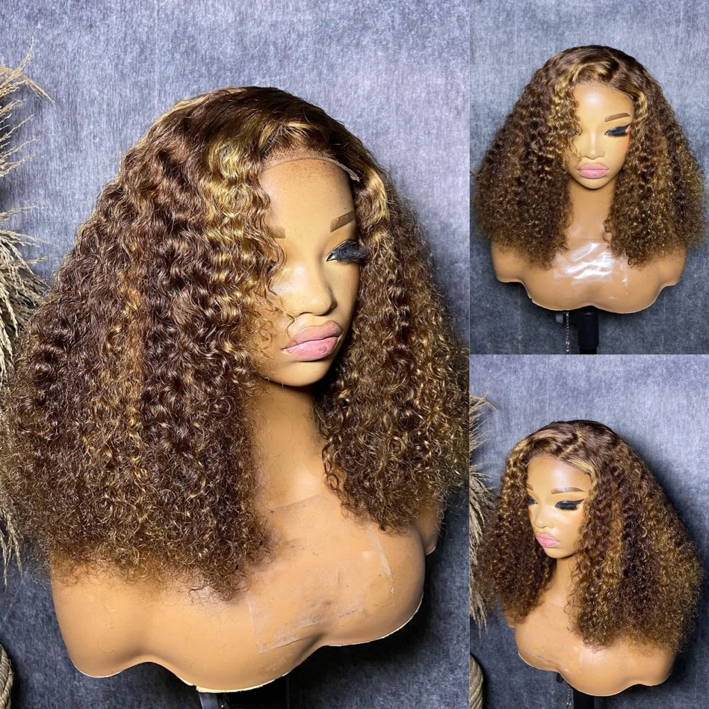 Color Pop | Honey Brown Highlight 220% Density Highlight Glueless HD Lace 13x4 Frontal Wig