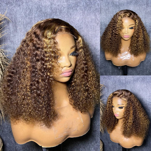 Color Pop | Honey Brown Highlight 220% Density Highlight Glueless HD Lace 13x4 Frontal Wig