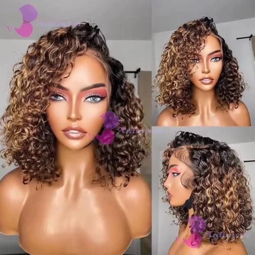 Big Curl Energy | Brown Highlight Kinky Curly Glueless HD Lace 13x6 Frontal Wig